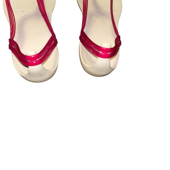 Crocs Isabella pink t-strap jelly rubber comfort sandal i women's size 8 - Picture 3 of 4